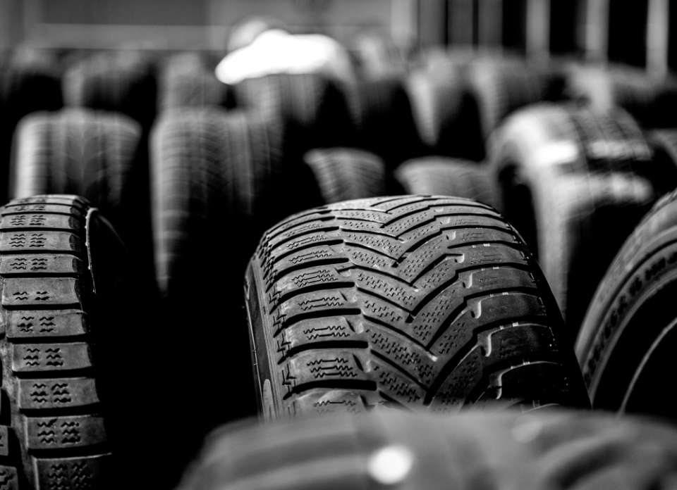 tires in a warehouse